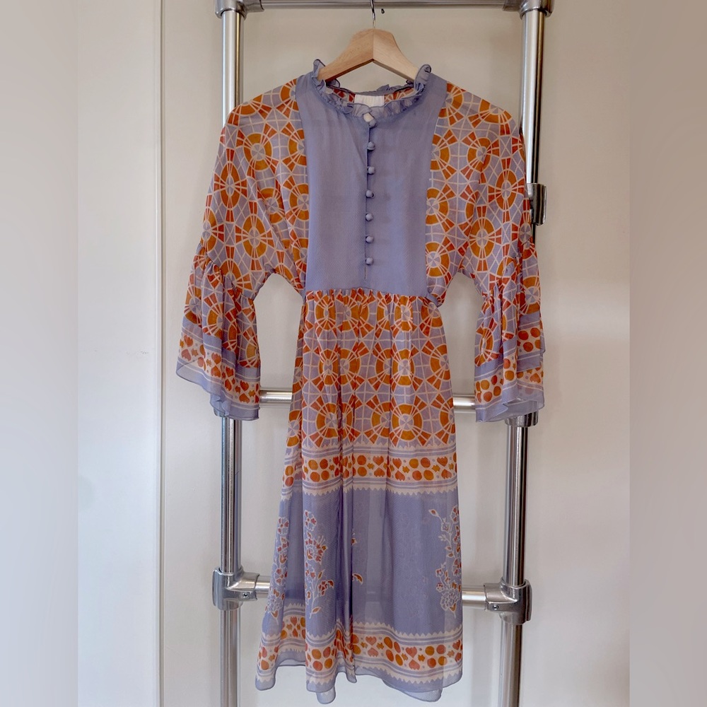Anna Sui & Anthropologie | Silk Geometric Dress